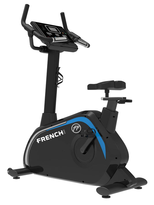 French Fitness UB200 Commercial Upright Exercise Bike — Heavy-Duty Steel, Self-Powered, 20-Level Magnetic Resistance