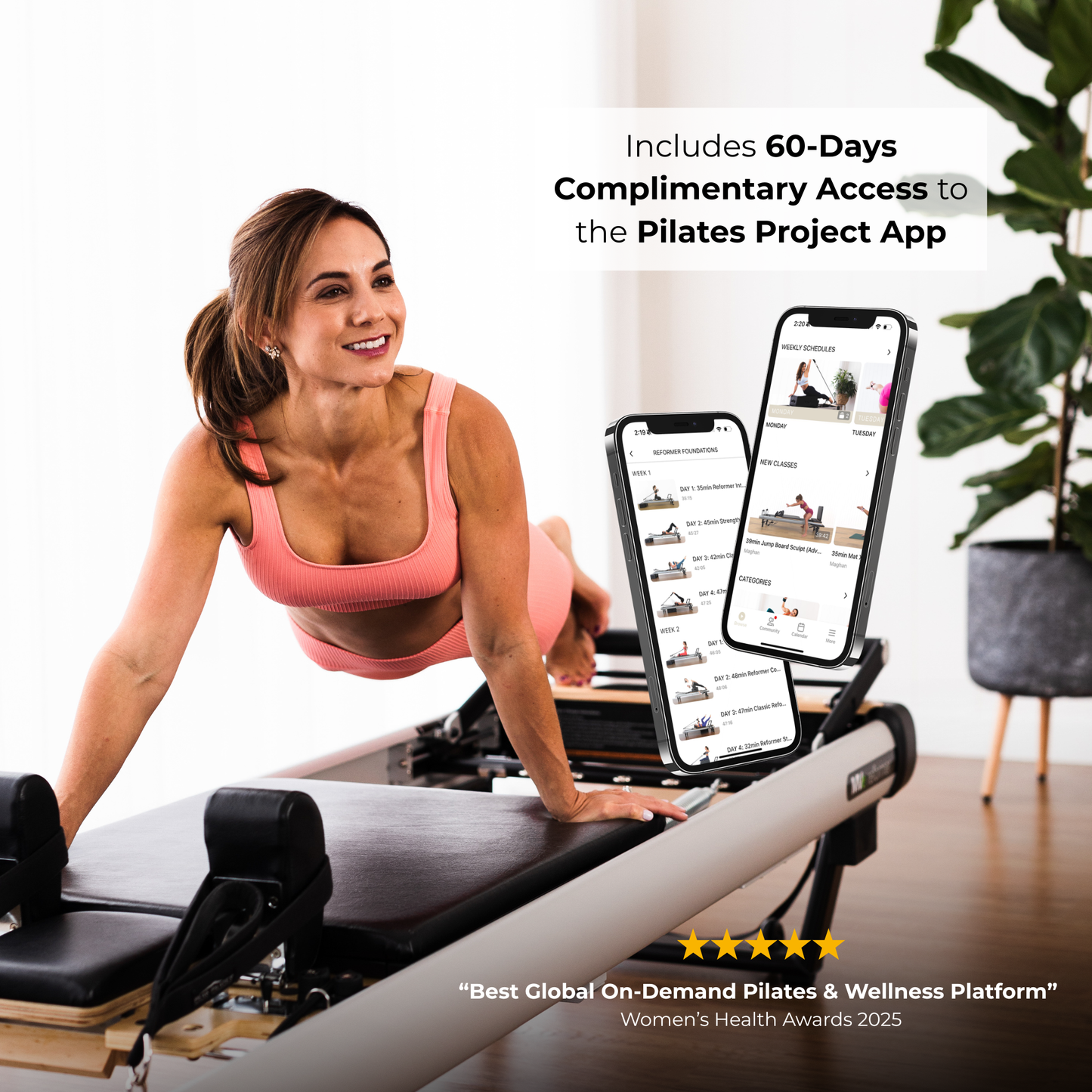 Peak Pilates Casa™ Reformer – Studio-Grade Home Pilates Reformer with Compact Footprint