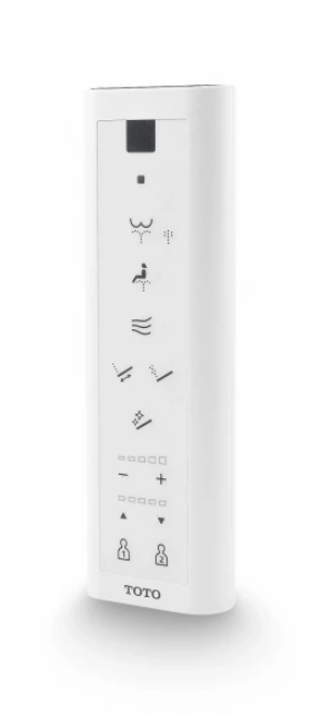 Angle view highlighting TOTO C5’s slim design and wireless remote