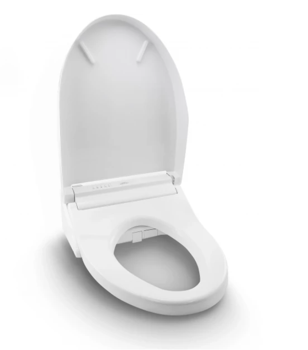 Open-seat view of TOTO WASHLET C5 showing interior seat ring and nozzle position