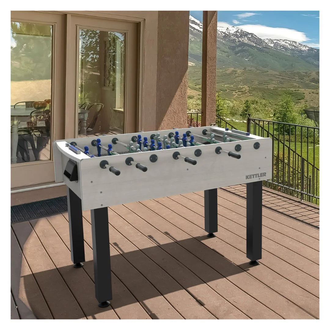 KETTLER Milano Outdoor Foosball Table – Weather-proof Glass Field & Steel Telescopic Rods
