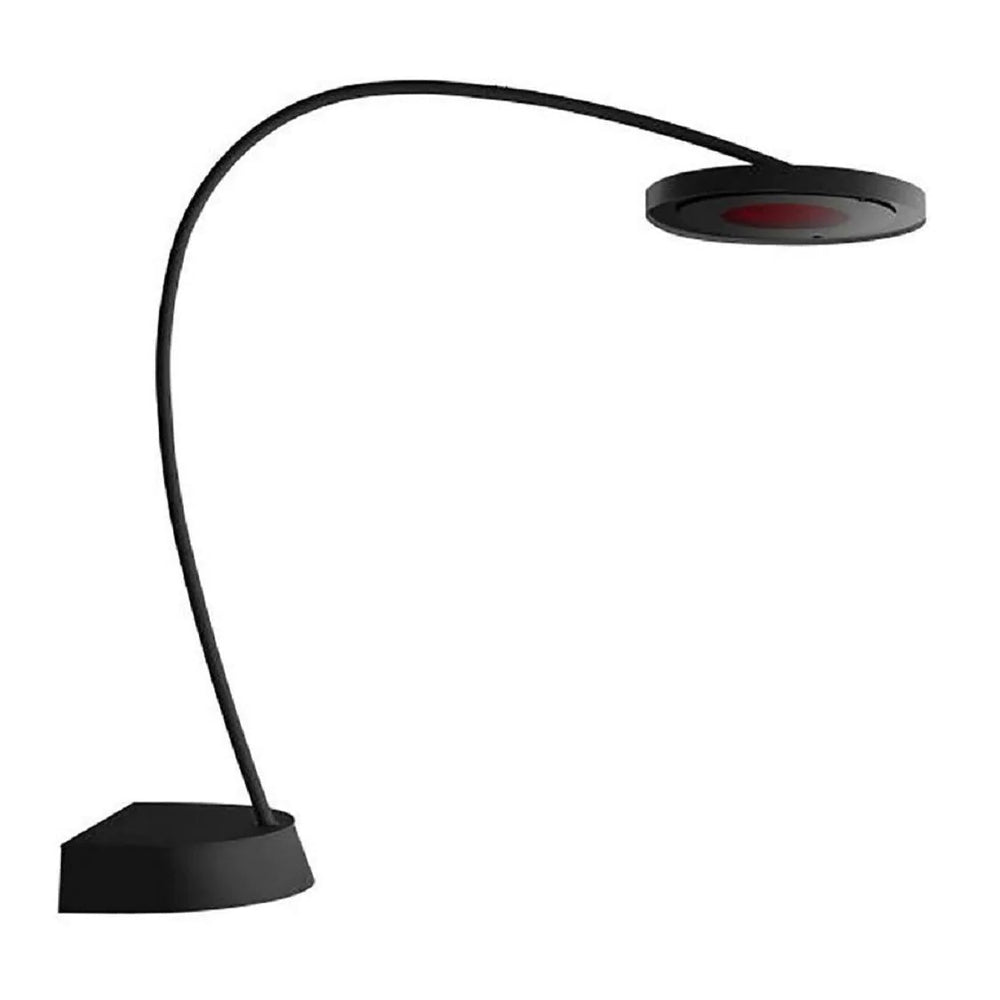 Side view of Bromic Eclipse Smart-Heat Portable heater showing curved arm and circular head