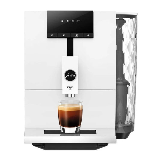 JURA ENA 4 Automatic Coffee Machine – Full Nordic White | Aroma Grinder + P.E.P. Extraction
