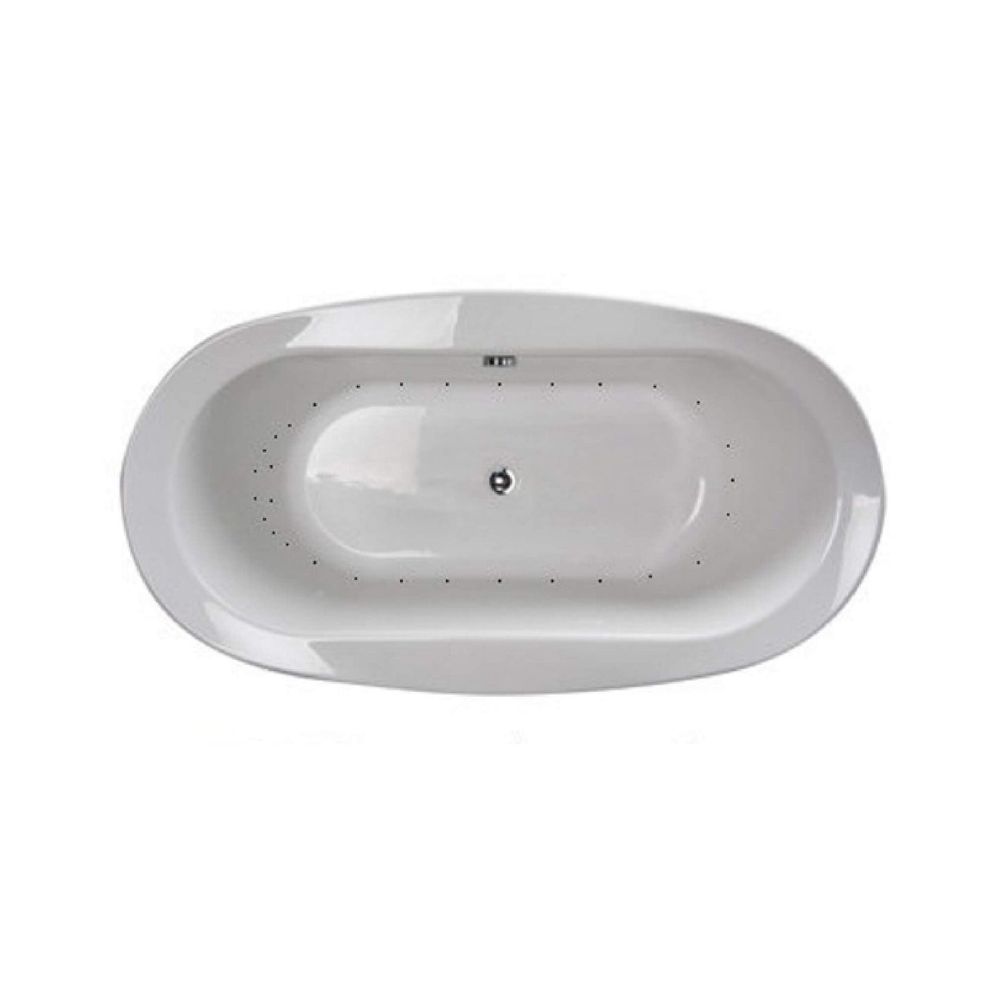 Top-down view of Jacuzzi Bravo Pure Air tub showing air jets and interior layout