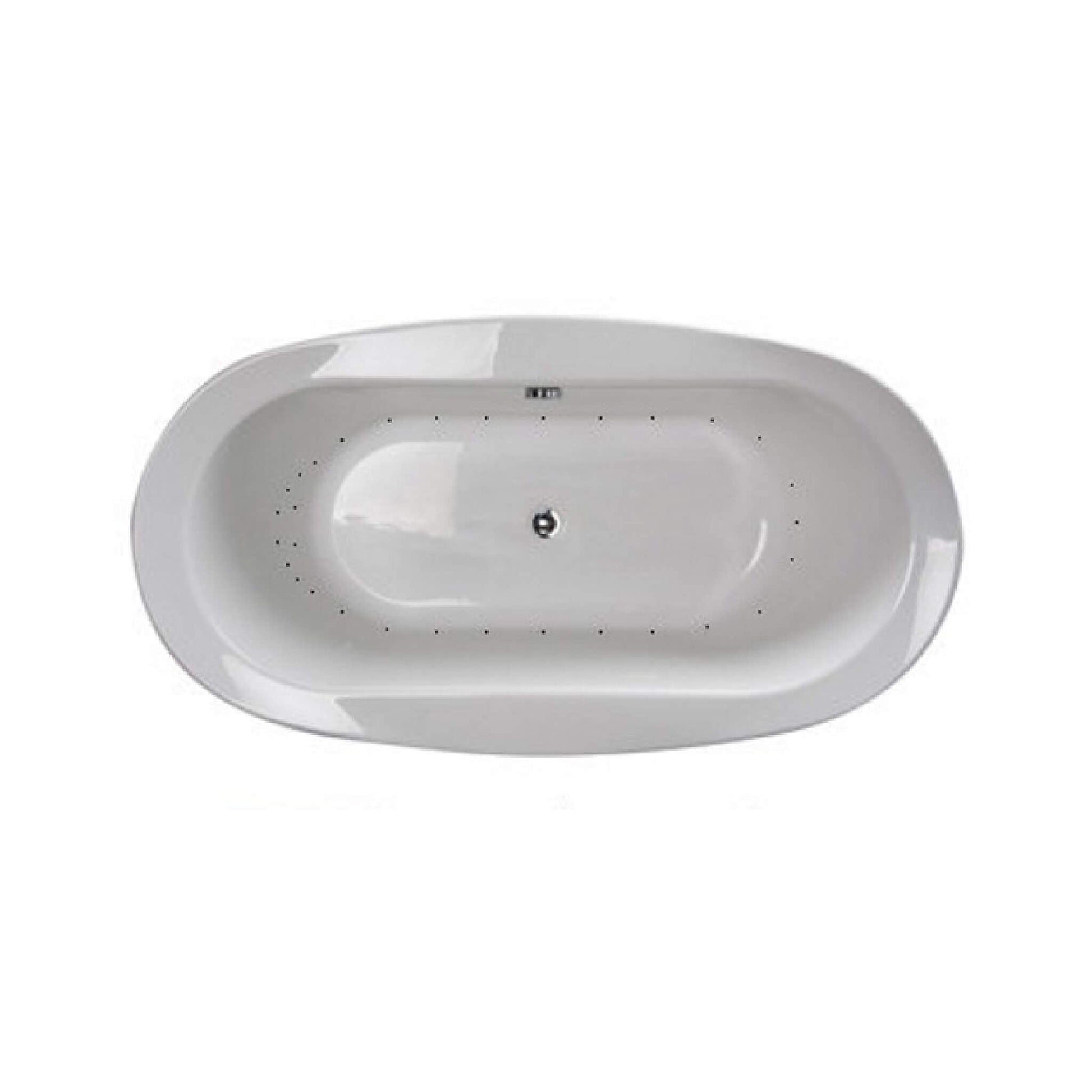 Top-down view of Jacuzzi Bravo Pure Air tub showing air jets and interior layout