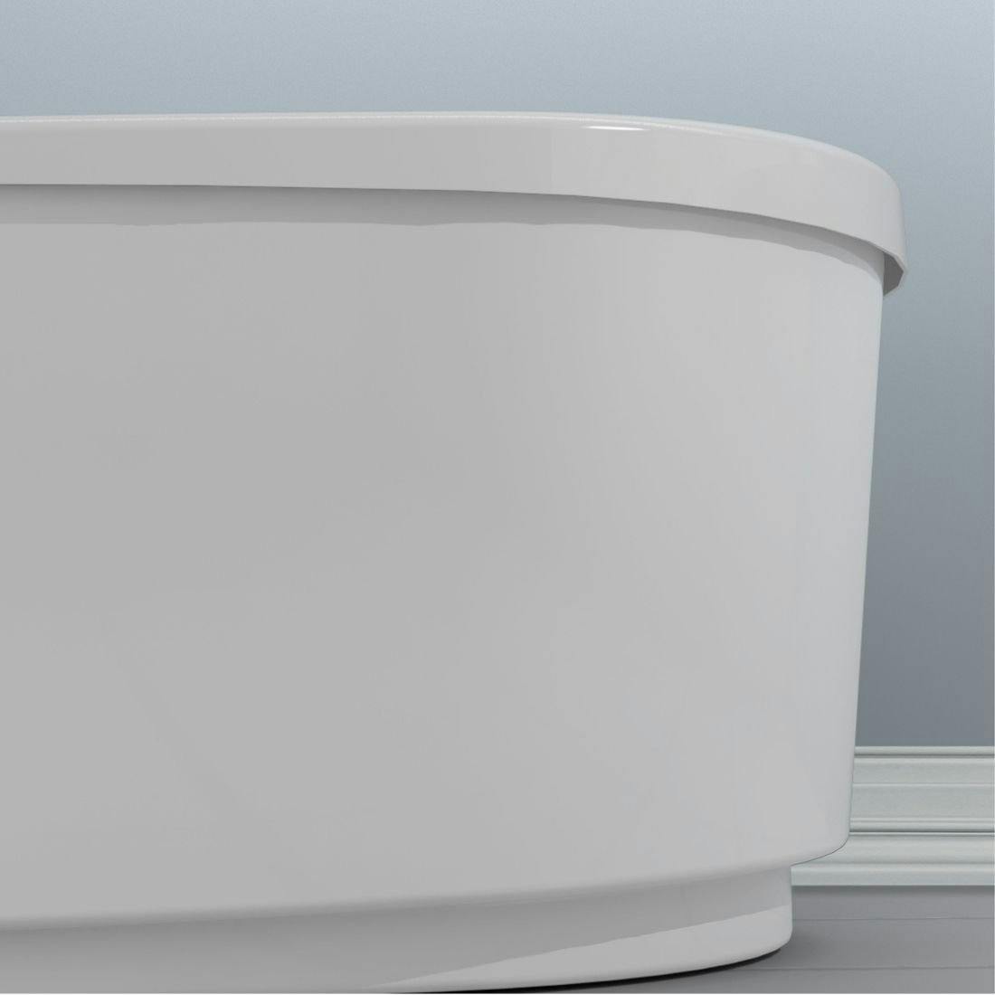 Close-up of Jacuzzi Bravo air tub rim and acrylic surface