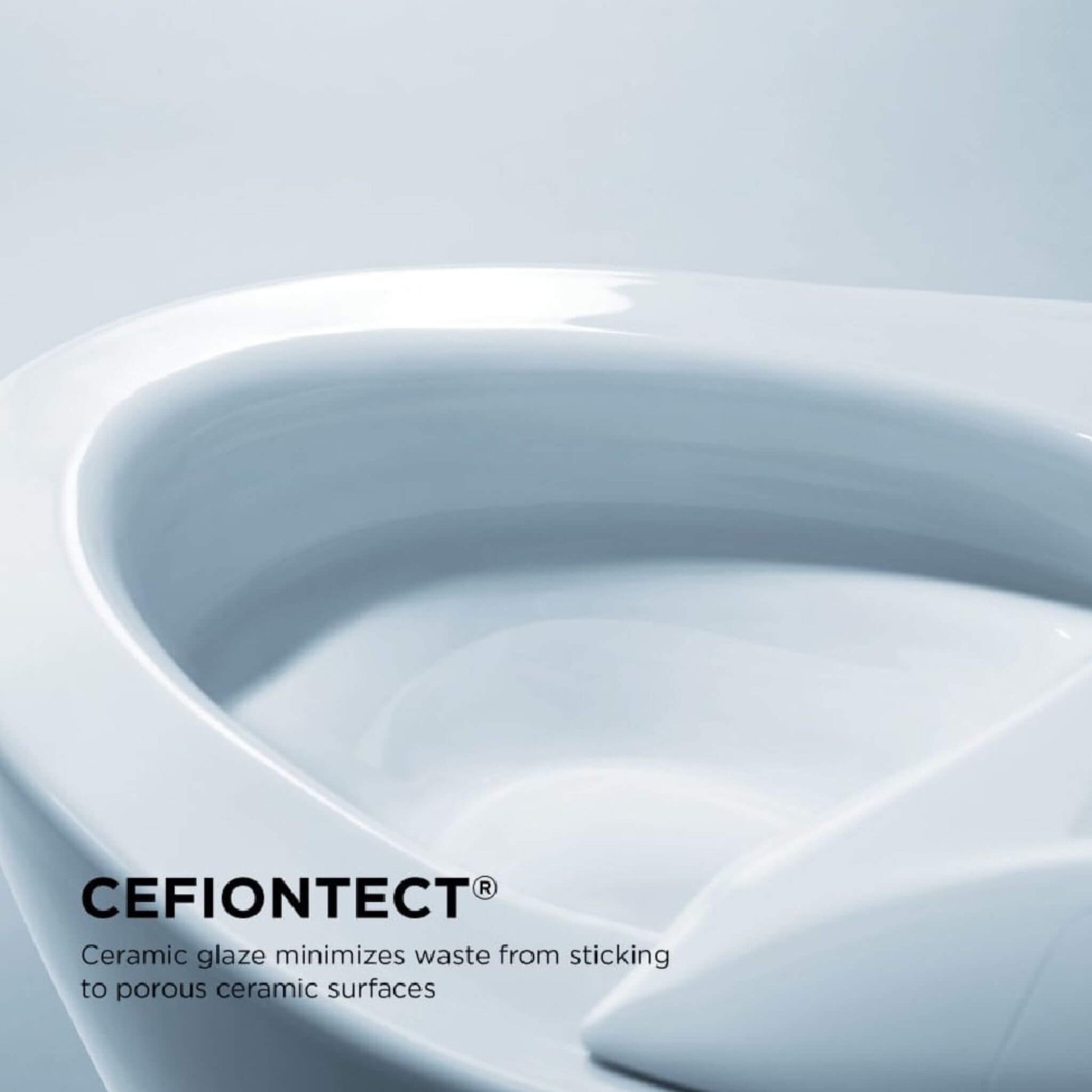 Close-up of TOTO CEFIONTECT ceramic glaze inside the Neorest RS bowl