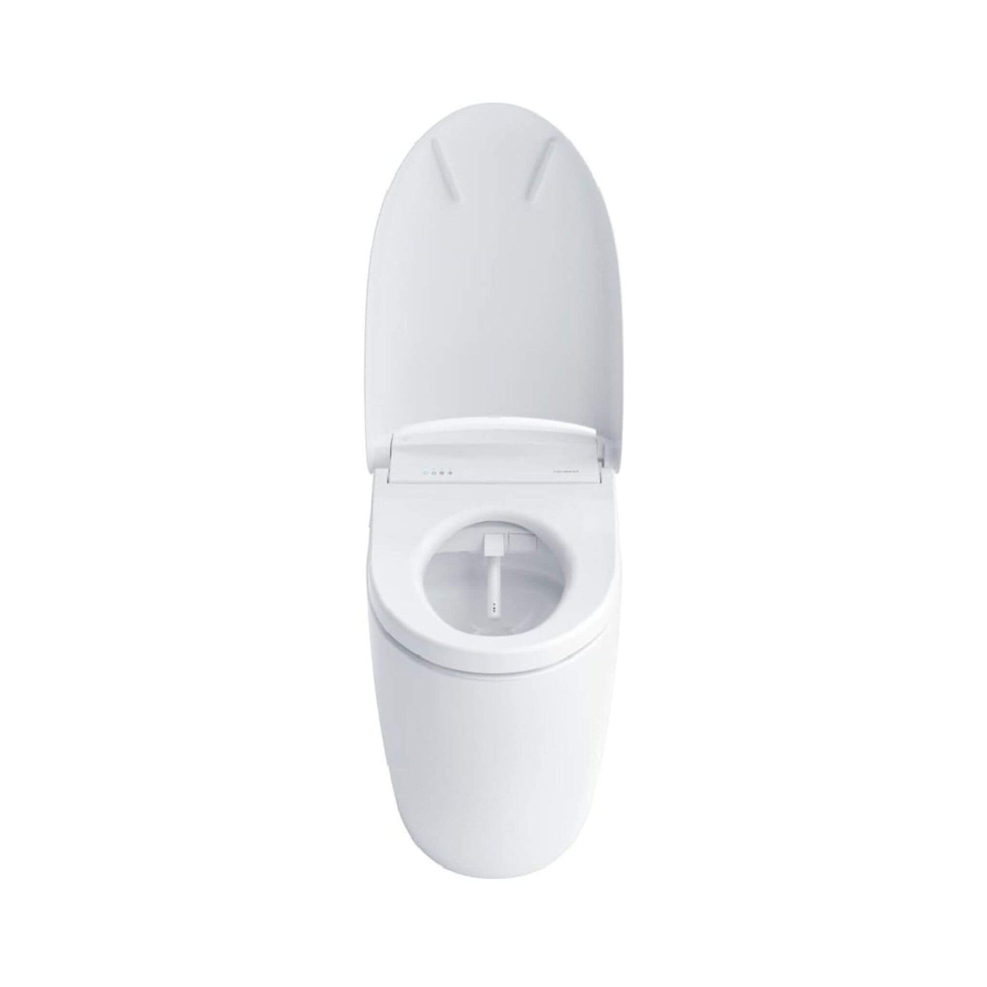 Open-seat view of TOTO Neorest RS toilet showing elongated bowl