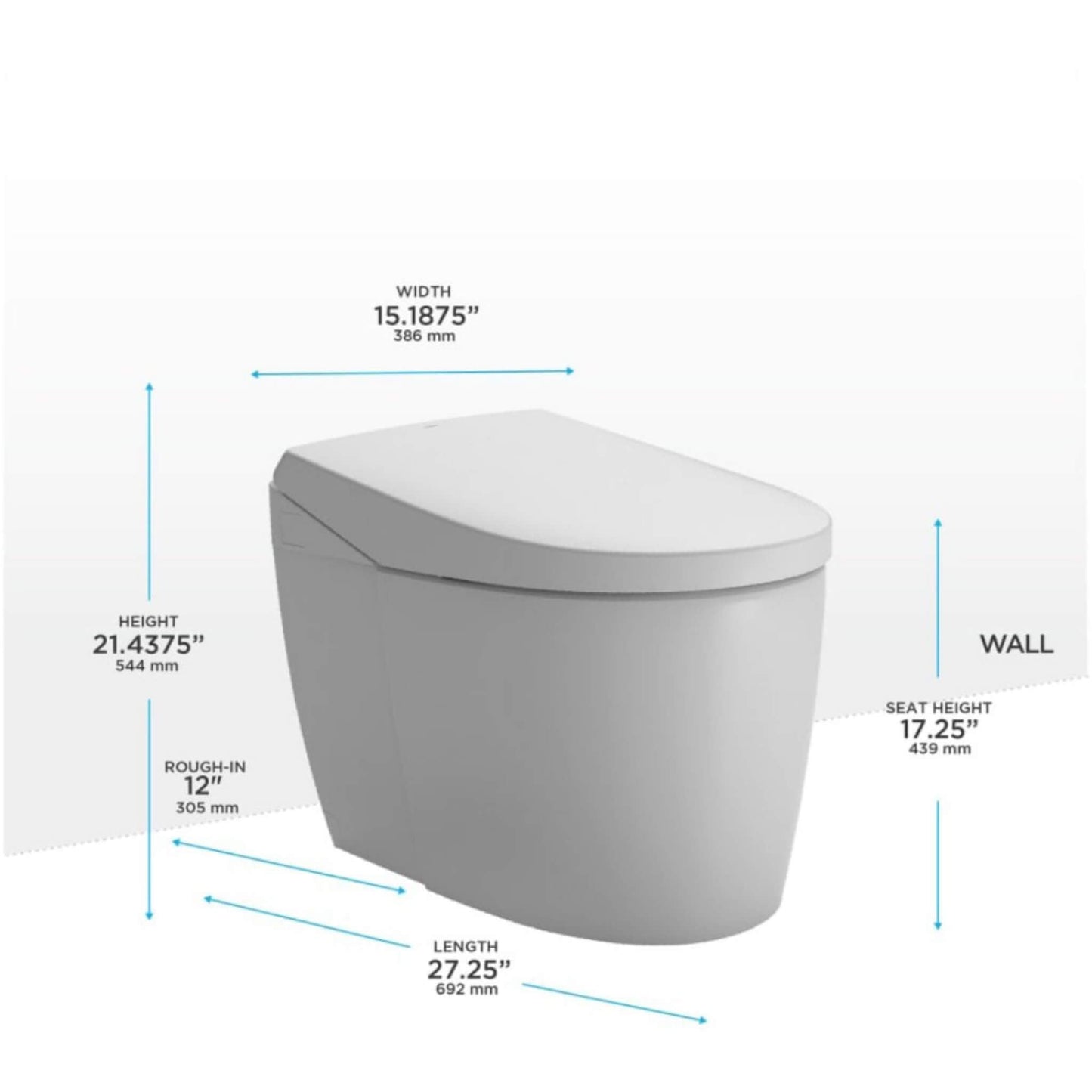 “TOTO Neorest AS dimension diagram with profile and measurement labels.”