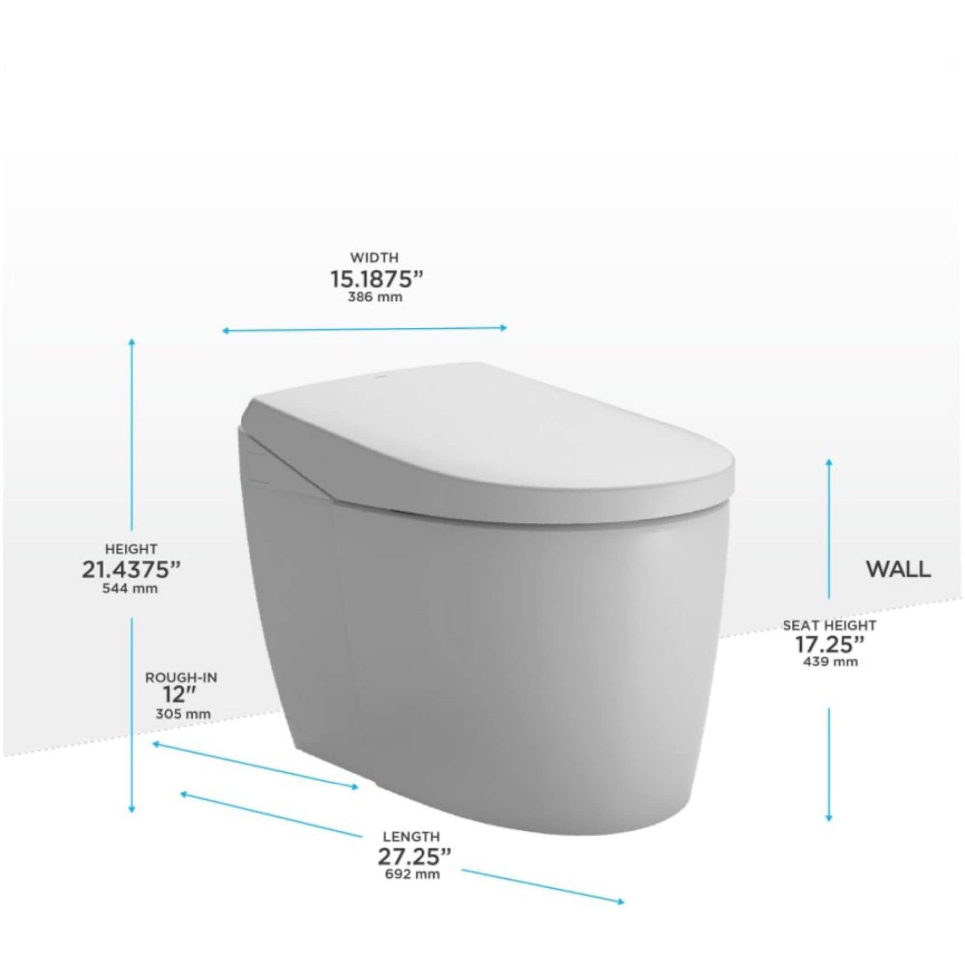 “TOTO Neorest AS dimension diagram with profile and measurement labels.”