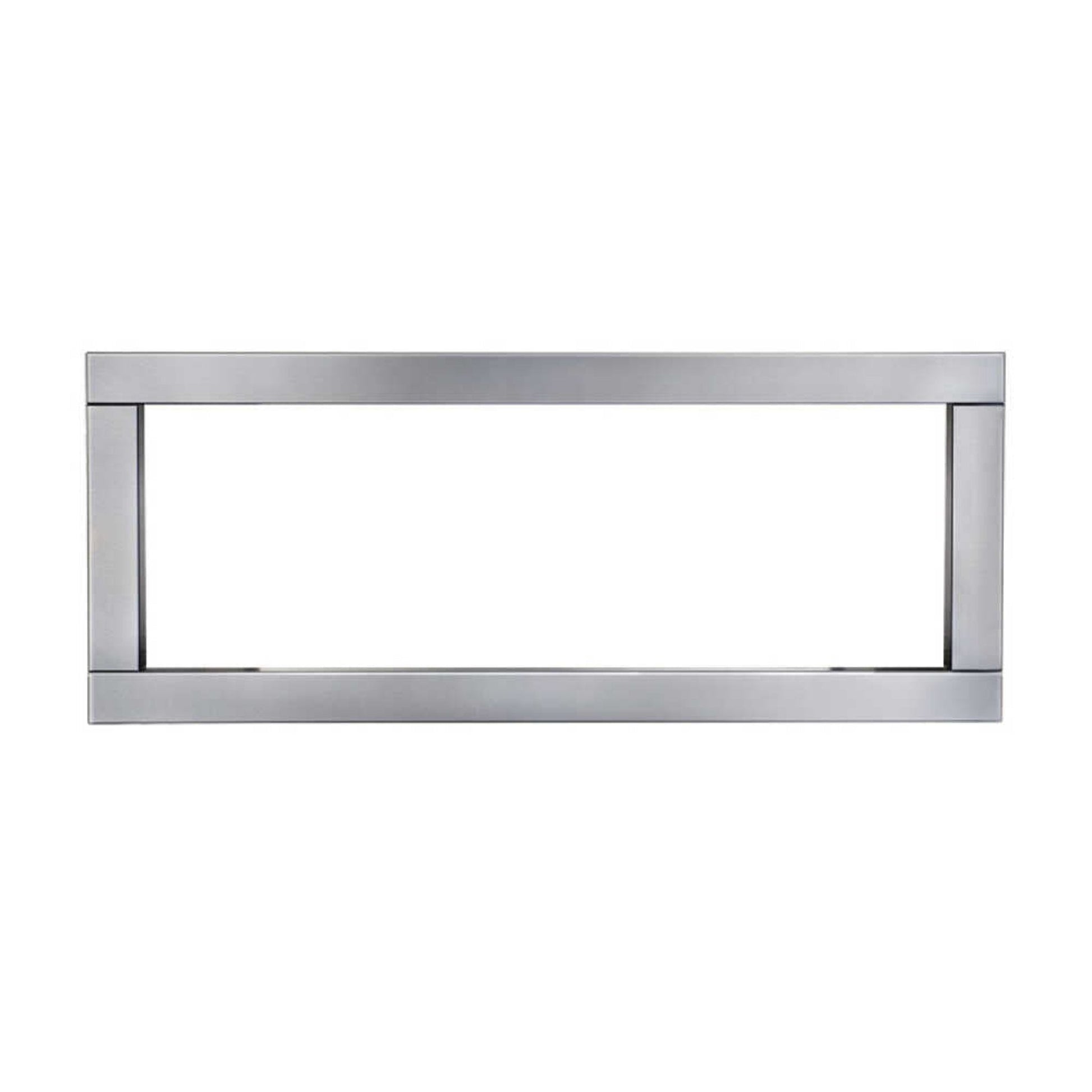Stainless steel trim kit option for Napoleon Galaxy 48 outdoor fireplace.