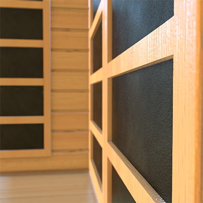 “Close-up of infrared emitters inside Medical Saunas Medical 5”