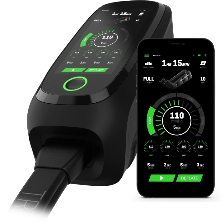 Rapid Reboot REGEN control unit with touchscreen displaying active session controls.