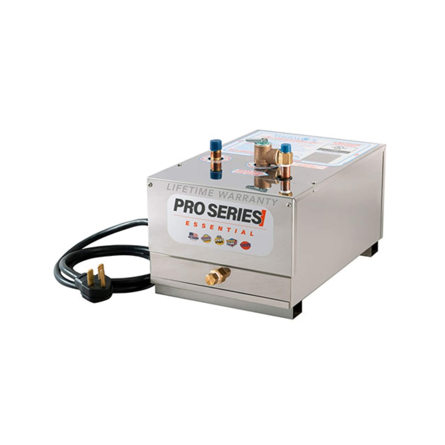 “ThermaSol PROI-84 steam generator with stainless housing and top-mounted fittings.”