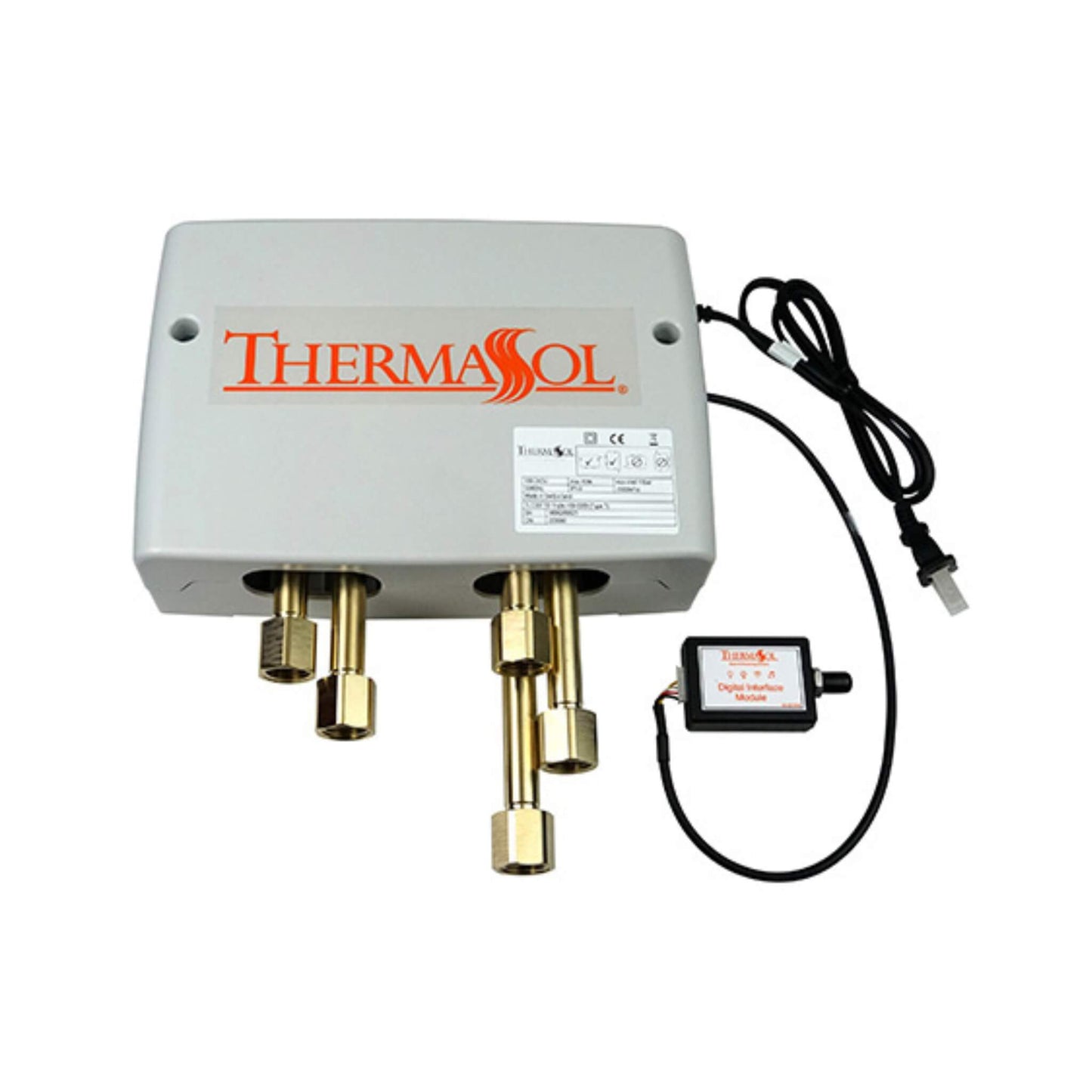 “ThermaSol TDS-3000 digital steam shower valve with 3-output ports.”