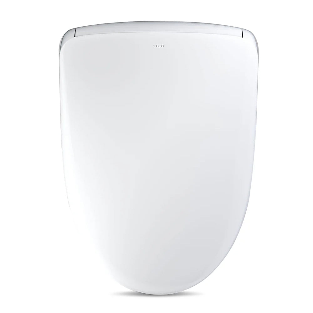 Front view of TOTO WASHLET S7 contemporary lid showing smooth, minimalist contour