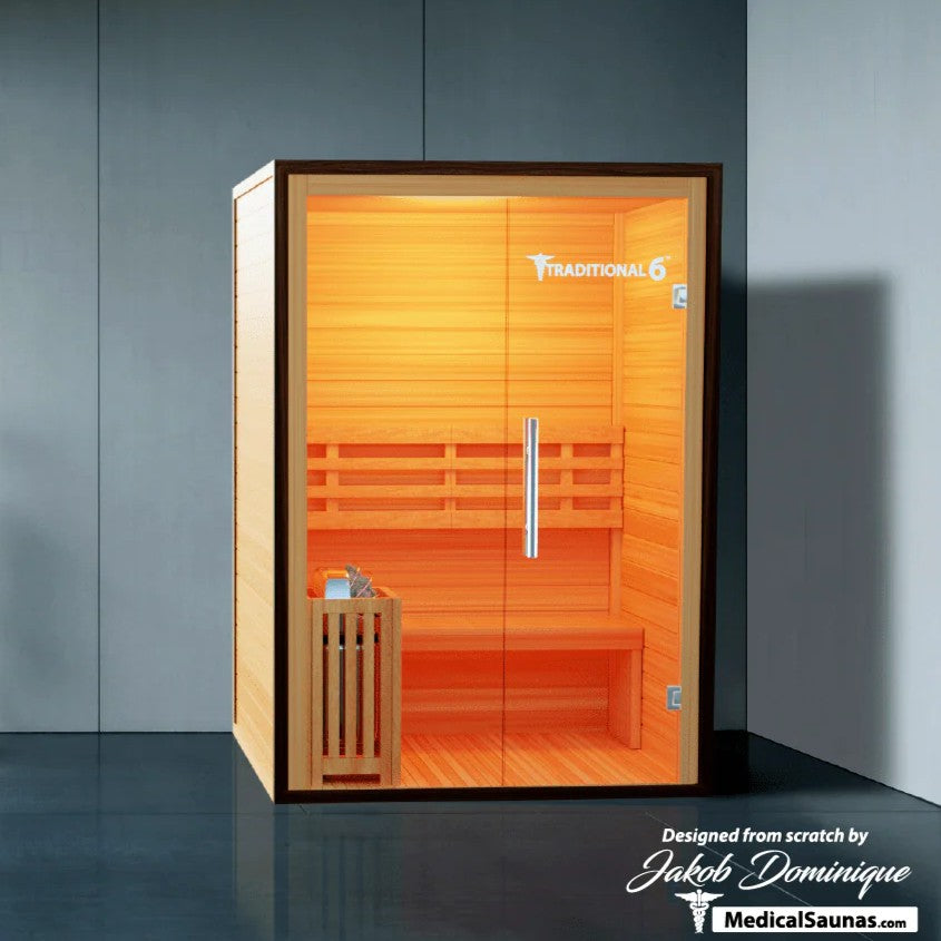Medical Saunas Traditional 6 Steam Sauna – 2-Person Indoor Canadian Hemlock